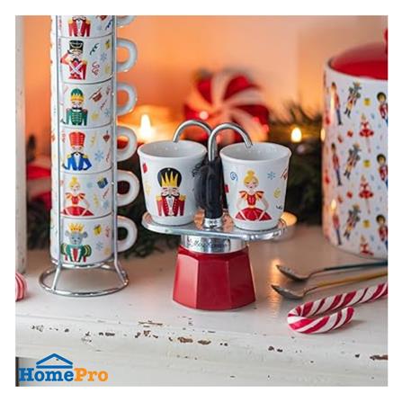 หม้อต้มกาแฟ BIALETTI MINI EXPRESS RED SCHIACCIANOCI SET 2 ถ้วย_2