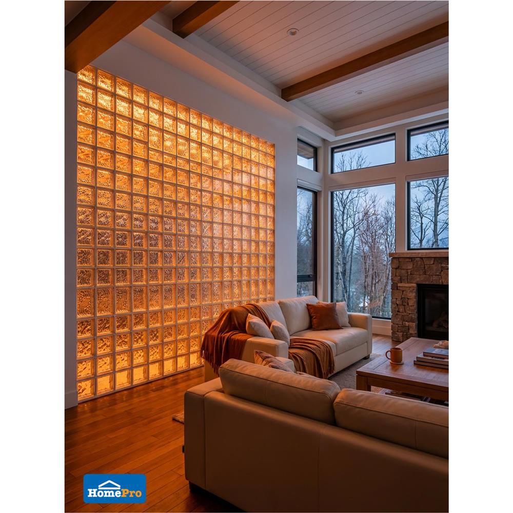 อิฐแก้ว 19x19x8 ซม. JING HUA ซีเวฟ สีใส