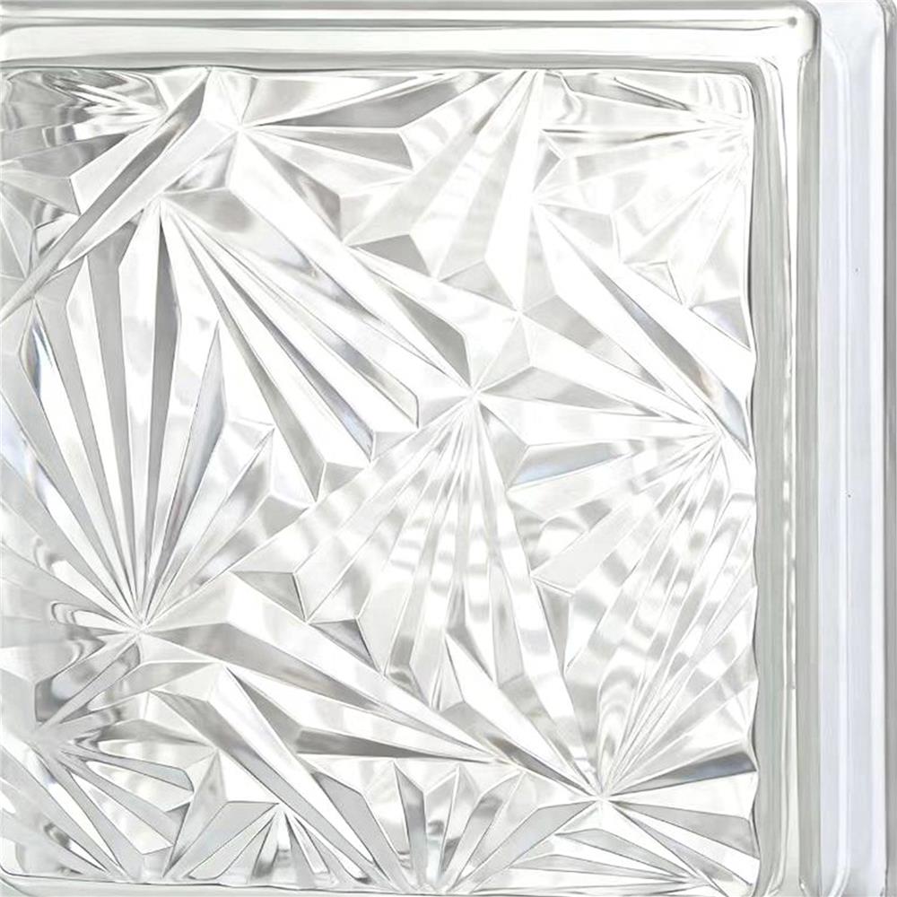 อิฐแก้ว 19x19x8 ซม. JING HUA ไอซ์ฟลาวเวอร์ สีใส