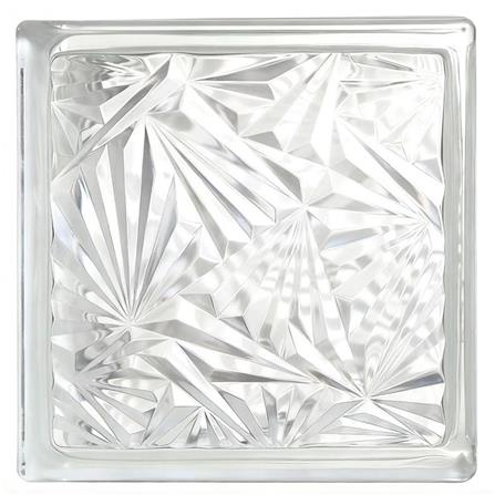 อิฐแก้ว 19x19x8 ซม. JING HUA ไอซ์ฟลาวเวอร์ สีใส_0