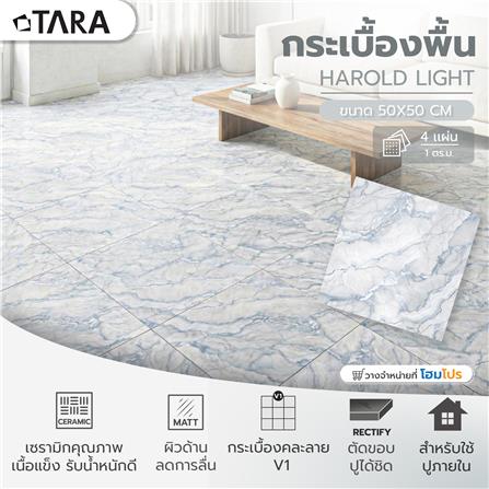 กระเบื้องพื้น 50x50 ซม. TARA แฮโรลด์ เทาอ่อน A 1 ตร.ม._3