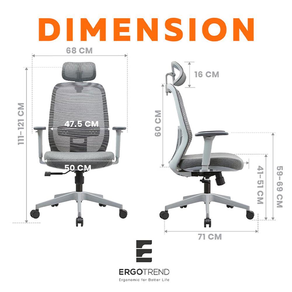 เก้าอี้สุขภาพ ERGOTREND DAWN สี่เทา