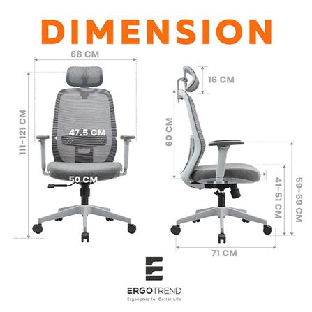 เก้าอี้สุขภาพ ERGOTREND DAWN สี่เทา_13