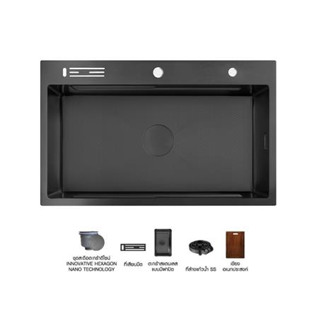 ซิงค์ฝัง 1 หลุม + ก๊อกซิงค์ AXIA EXPERTISE 8250 BLACK + NIAGARA MATTE SATIN_0