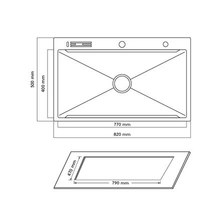 ซิงค์ฝัง 1 หลุม + ก๊อกซิงค์ AXIA EXPERTISE 8250 BLACK + NIAGARA MATTE SATIN_5