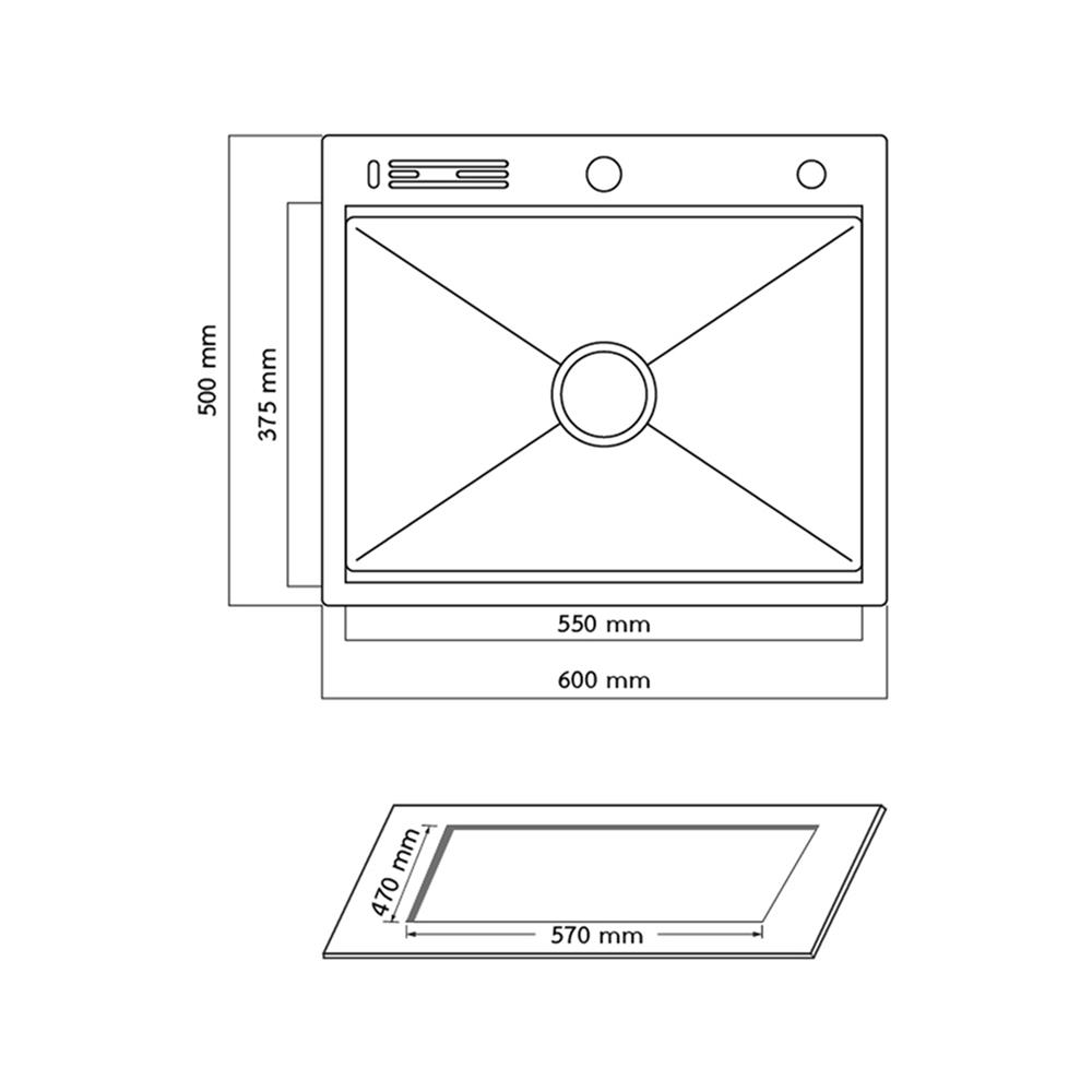 ซิงค์ฝัง 1 หลุม + ก๊อกซิงค์ AXIA EXPERTISE 6050 BLACK + NIAGARA MATTE SATIN