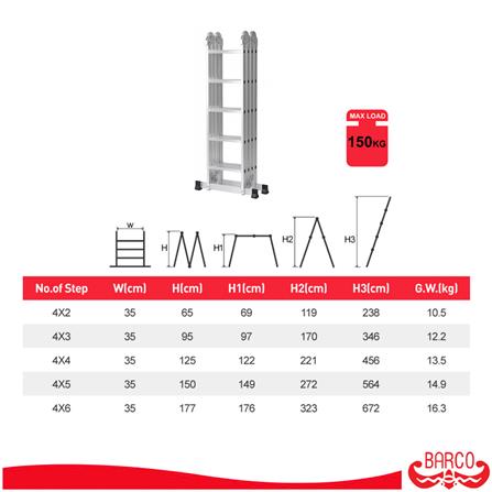 บันไดอเนกประสงค์ปรับแบบ BARCO M4 4X5 BH 20 ขั้น_4