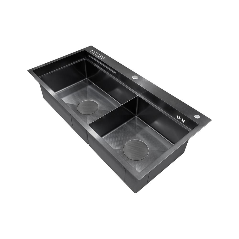 ซิงค์ฝัง 2 หลุม + ก๊อกซิงค์ AXIA EXPERTISE 5438 BLACK + NIAGARA GUN METAL