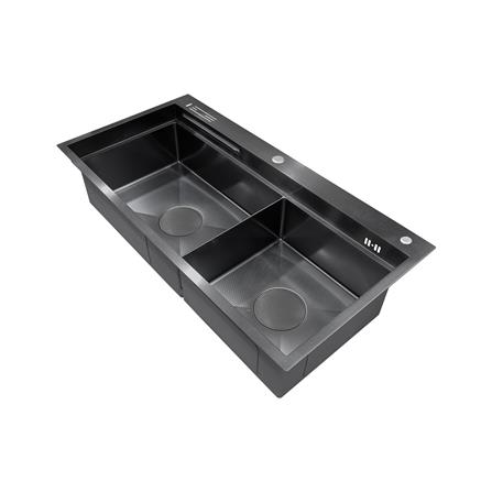 ซิงค์ฝัง 2 หลุม + ก๊อกซิงค์ AXIA EXPERTISE 5438 BLACK + NIAGARA GUN METAL_2