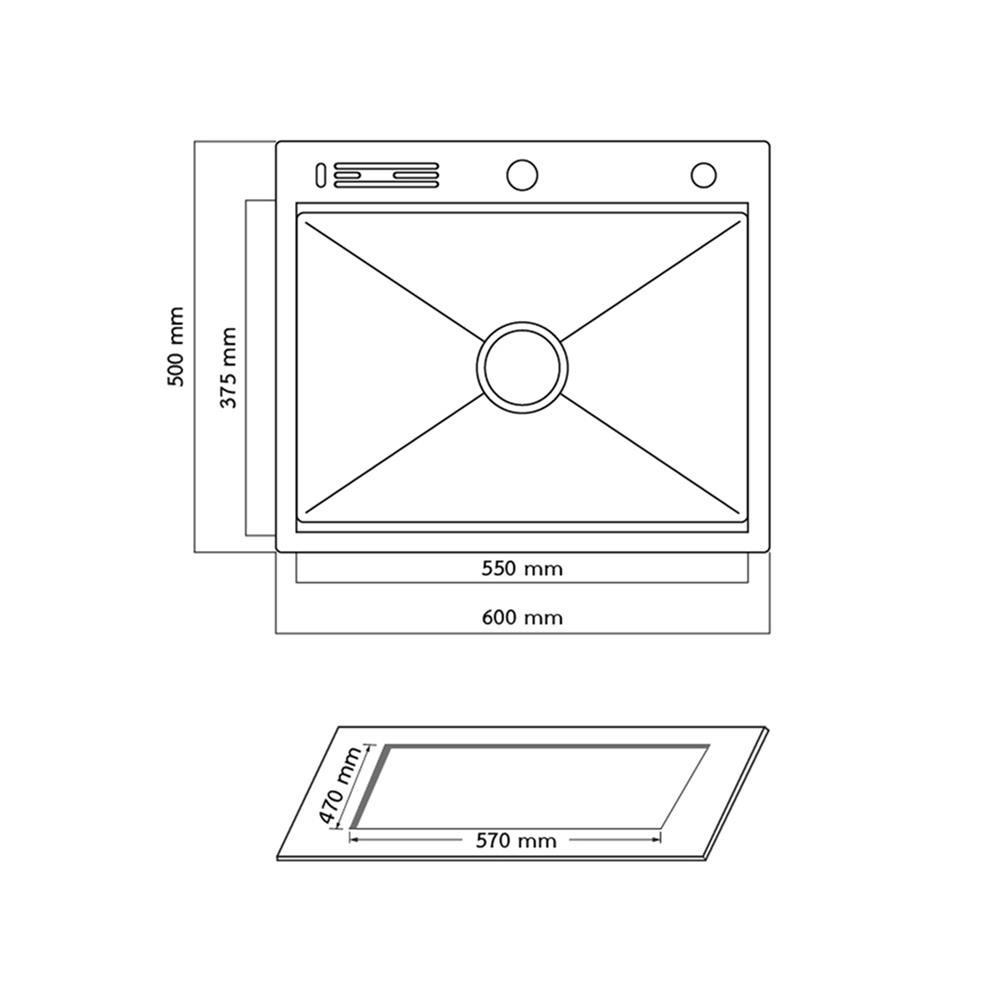 ซิงค์ฝัง 1 หลุม + ก๊อกซิงค์ AXIA EXPERTISE 6050 SILVER + NIAGARA GUN METAL