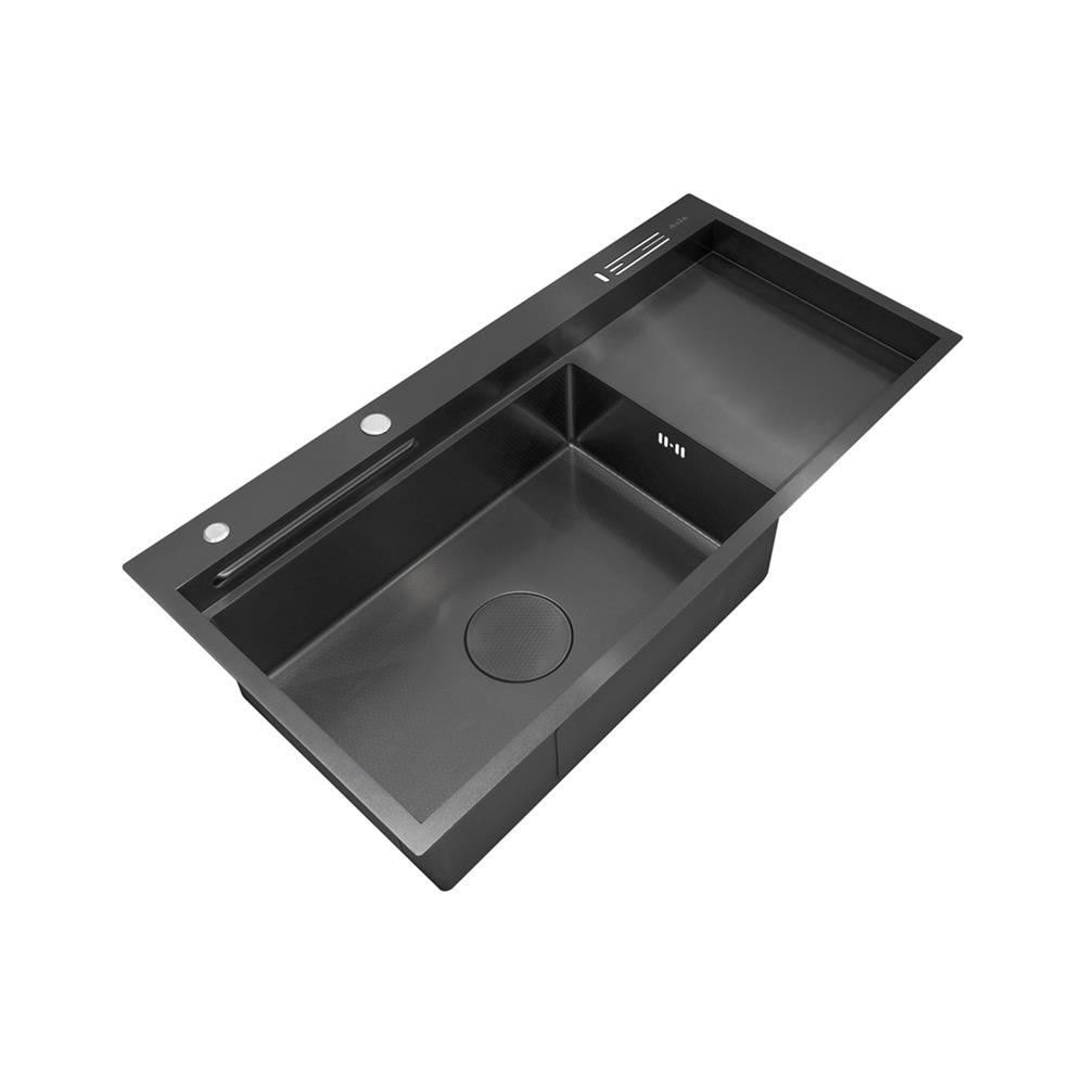 ซิงค์ฝัง 1 หลุม 1 ที่พัก + ก๊อกซิงค์ AXIA EXPERTISE 10050 BLACK + NIAGARA MATTE SATIN