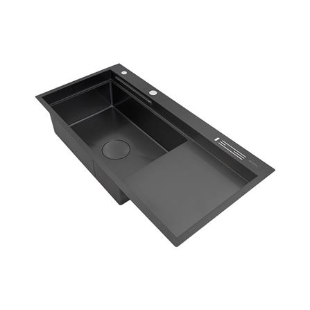 ซิงค์ฝัง 1 หลุม 1 ที่พัก + ก๊อกซิงค์ AXIA EXPERTISE 10050 BLACK + NIAGARA MATTE SATIN_2