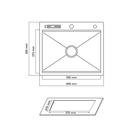 ซิงค์ฝัง 1 หลุม + ก๊อกซิงค์ AXIA EXPERTISE 6050 BLACK + NIAGARA GUN METAL_5
