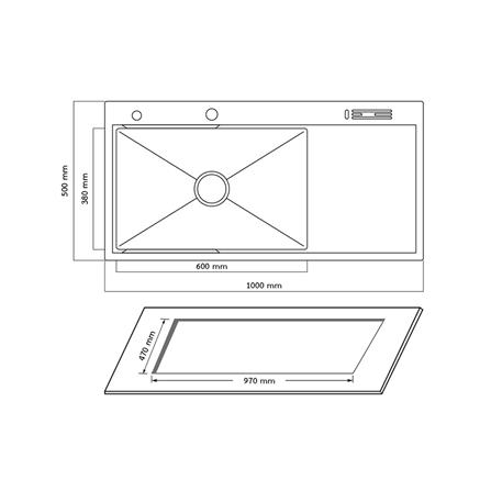 ซิงค์ฝัง 1 หลุม 1 ที่พัก + ก๊อกซิงค์ AXIA EXPERTISE 10050 SILVER + NIAGARA GUN METAL_5