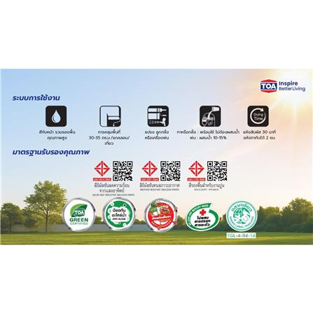 สีน้ำทาภายนอก ชนิดเนียน TOA SHIELD EXPERT SUPERIOR PREMIUM 2 IN 1 BASE A สีขาว 9 ลิตร_5