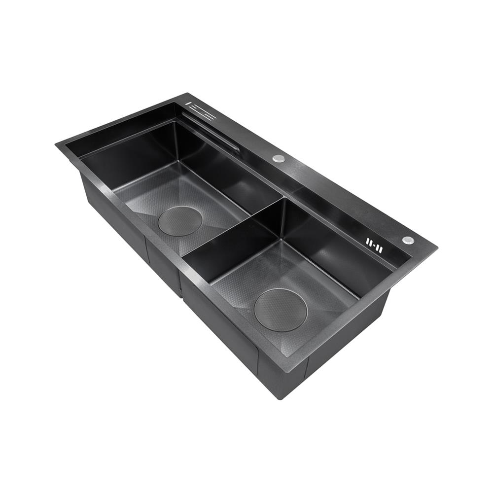 ซิงค์ฝัง 2 หลุม + ก๊อกซิงค์ AXIA EXPERTISE 5438 BLACK + NIAGARA MATTE SATIN