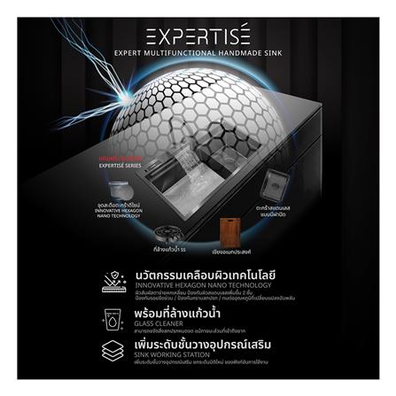 ซิงค์ฝัง 2 หลุม + ก๊อกซิงค์ AXIA EXPERTISE 5438 BLACK + NIAGARA MATTE SATIN_4