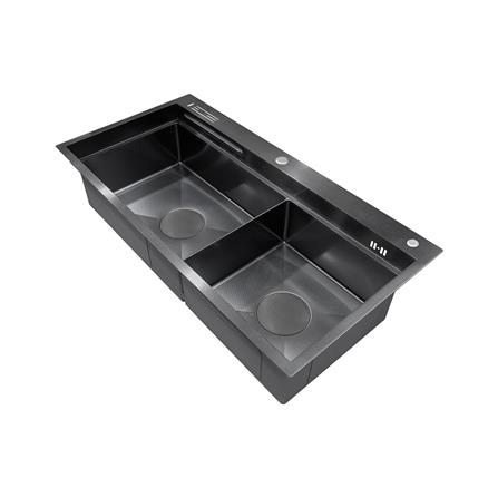 ซิงค์ฝัง 2 หลุม + ก๊อกซิงค์ AXIA EXPERTISE 5438 BLACK + NIAGARA MATTE SATIN_2