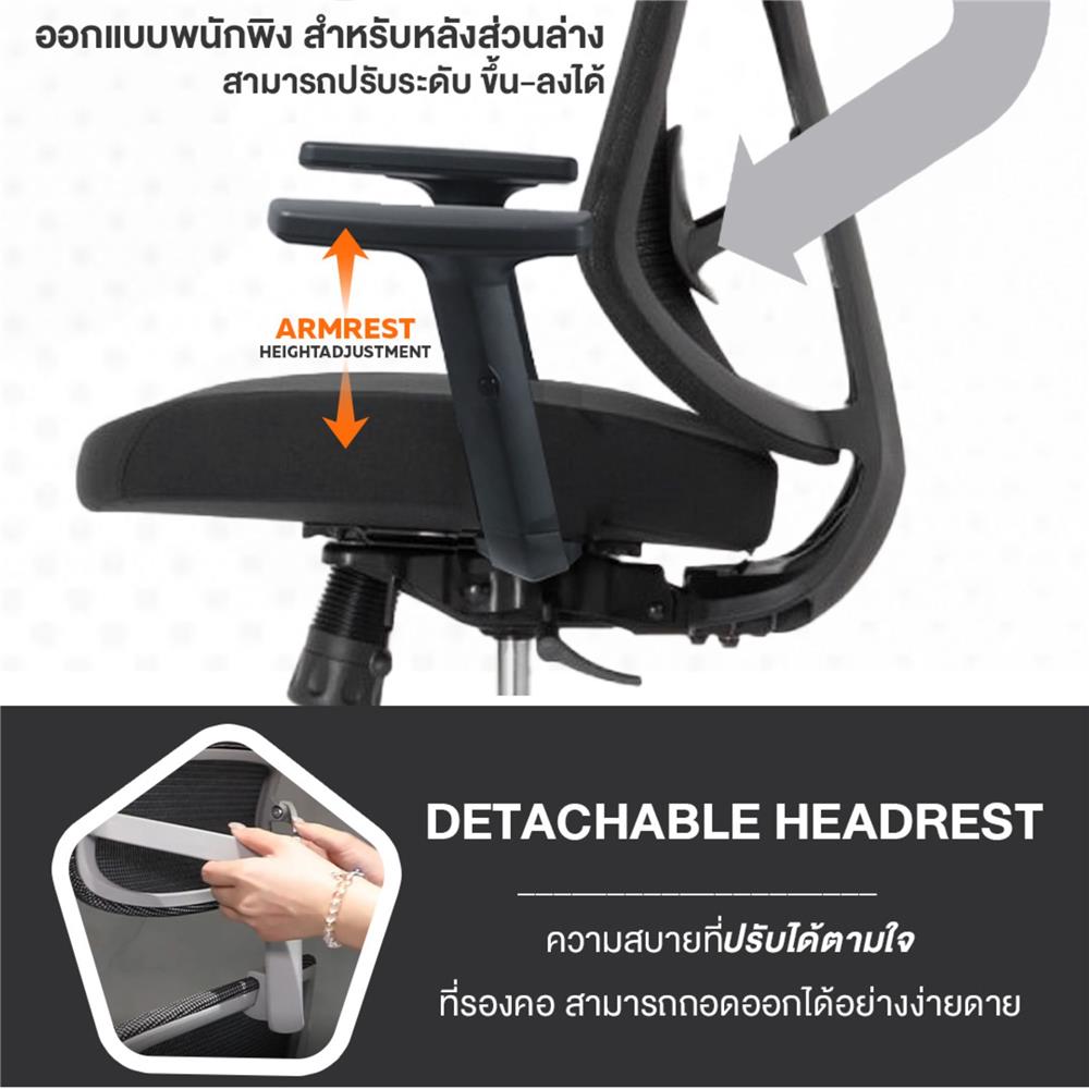 เก้าอี้สุขภาพ ERGOTREND YOO สีเทา