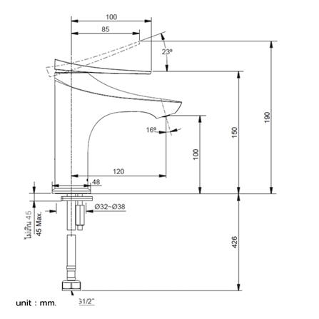 ก๊อกอ่างล้างหน้า KOHLER K-29546T-4CD-CP_5