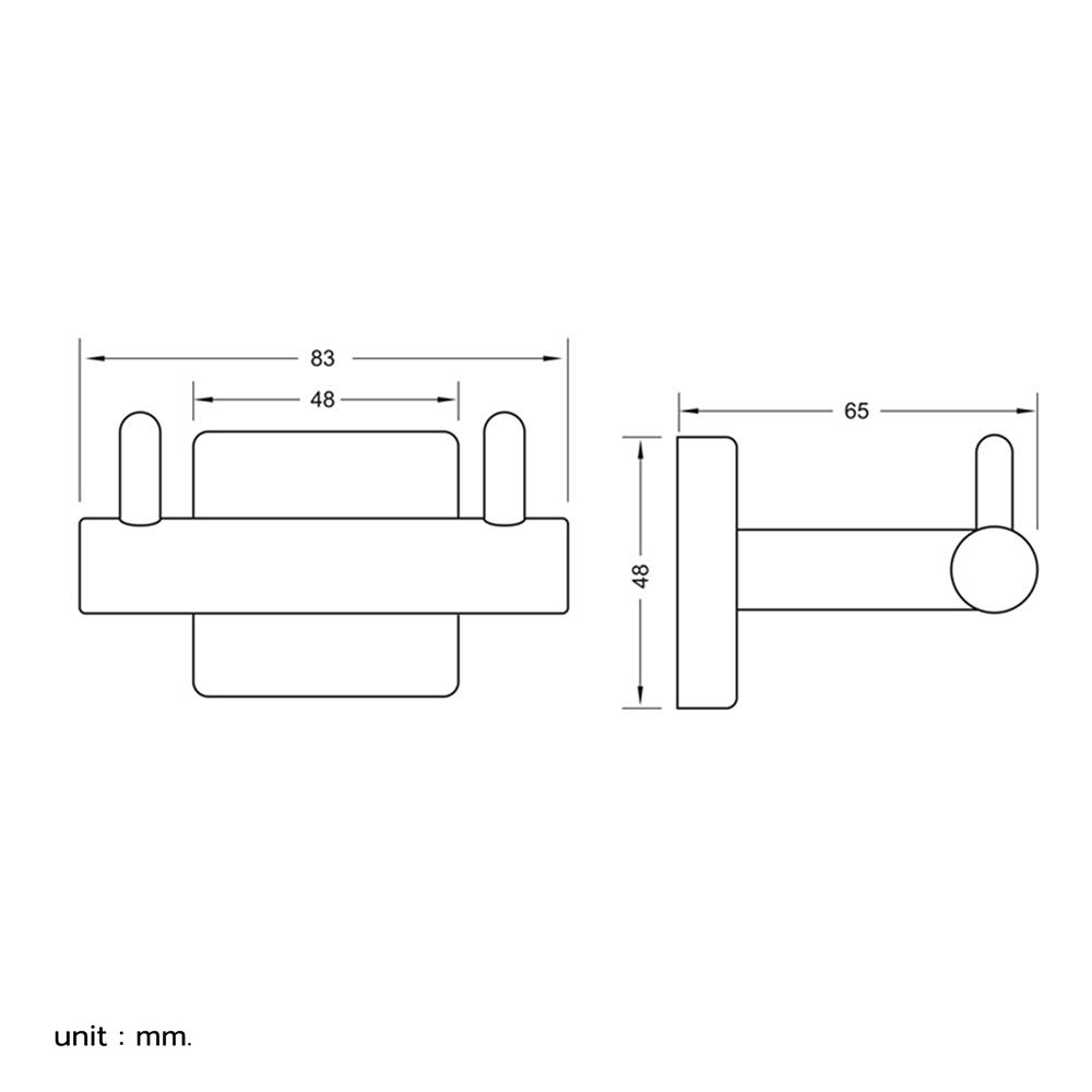 ขอแขวนผ้า RASLAND W1523-W77-BK สีดำ