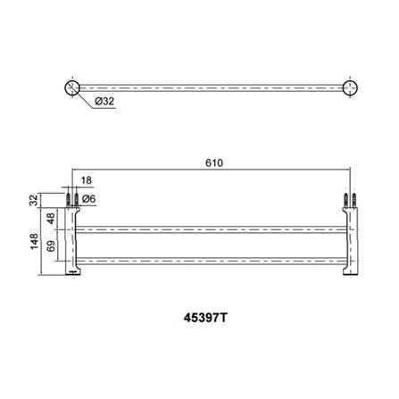 ราวแขวนผ้า KOHLER K-45397T-CP สีโครม_2