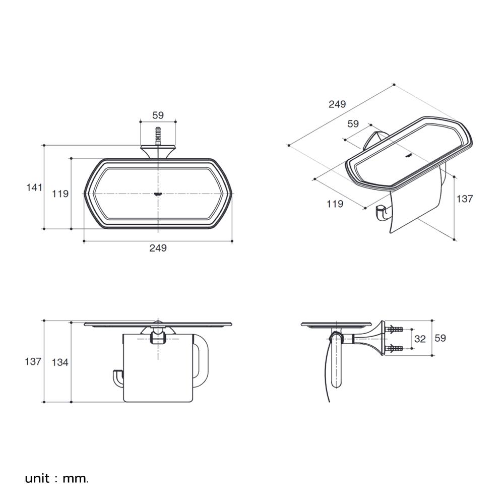 ที่ใส่กระดาษชำระ KOHLER K-EX27068T-BRD สีทอง