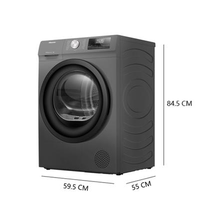 เครื่องอบผ้าฝาหน้า HISENSE DH80N1 8 กก. HEAT PUMP สีเทา_4