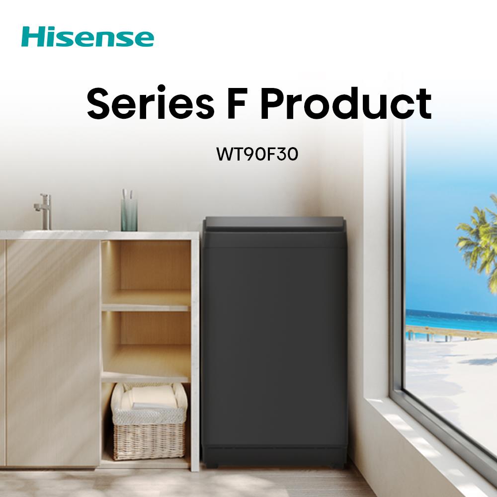 เครื่องซักผ้าฝาบน HISENSE WT90F30 9 กก. สีดำ