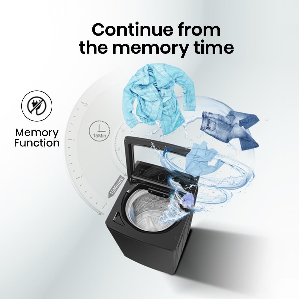 เครื่องซักผ้าฝาบน HISENSE WT90F30 9 กก. สีดำ