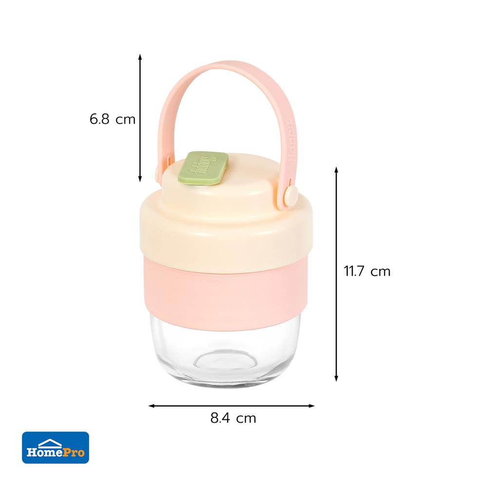 แก้วน้ำพร้อมฝา 350 มล. KECH CUTE สีชมพู