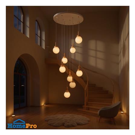 ไฟช่อ LUMAX 01-03175 สีน้ำตาล/ขาว 10 หัว_1