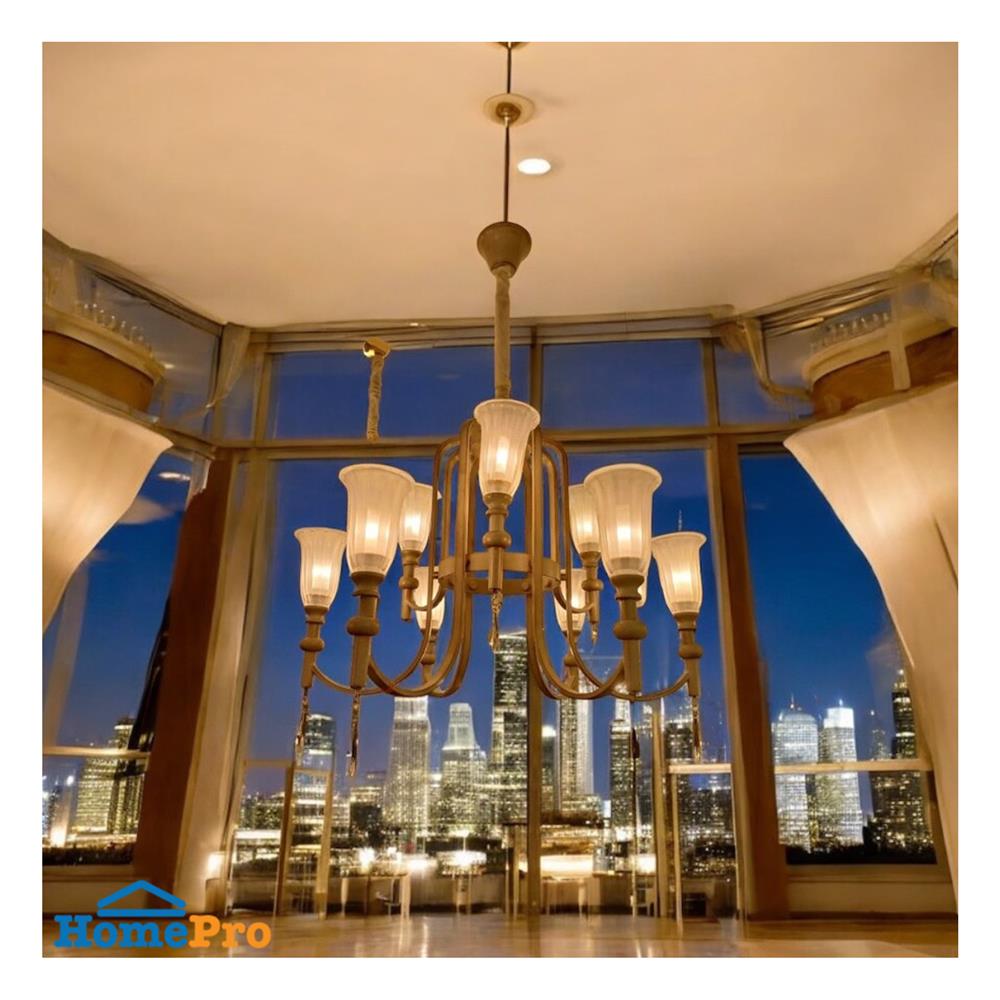 ไฟช่อ LUMAX 01-03162 สีขาว/ทอง 9 หัว