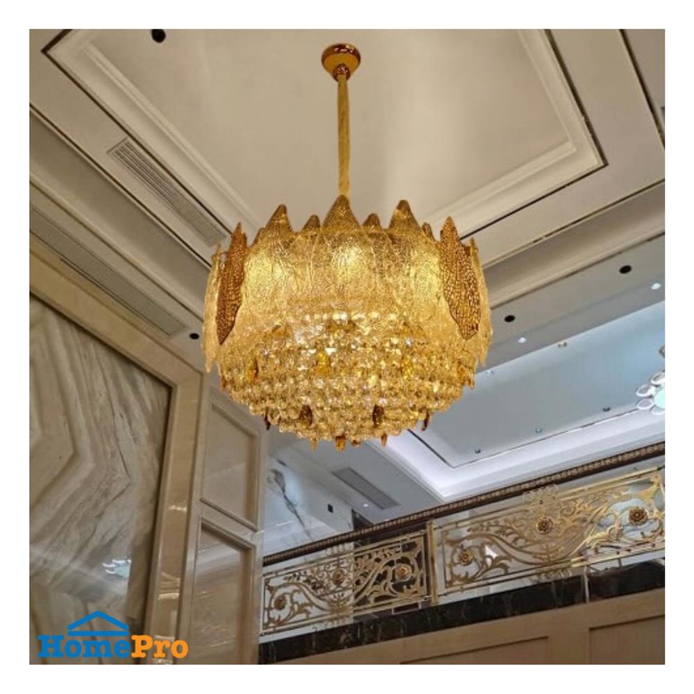 ไฟช่อ L&E 01-03159 สีน้ำตาล/ทอง/ใส 12 หัว