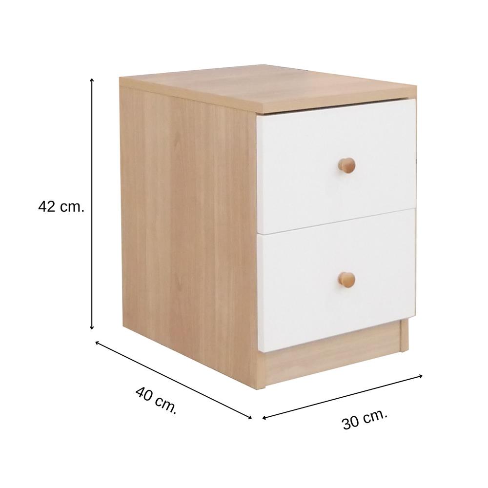 ตู้ลิ้นชัก 2 ลิ้นชัก FURDINI MINIE 30 ซม. สีไม้/ขาว