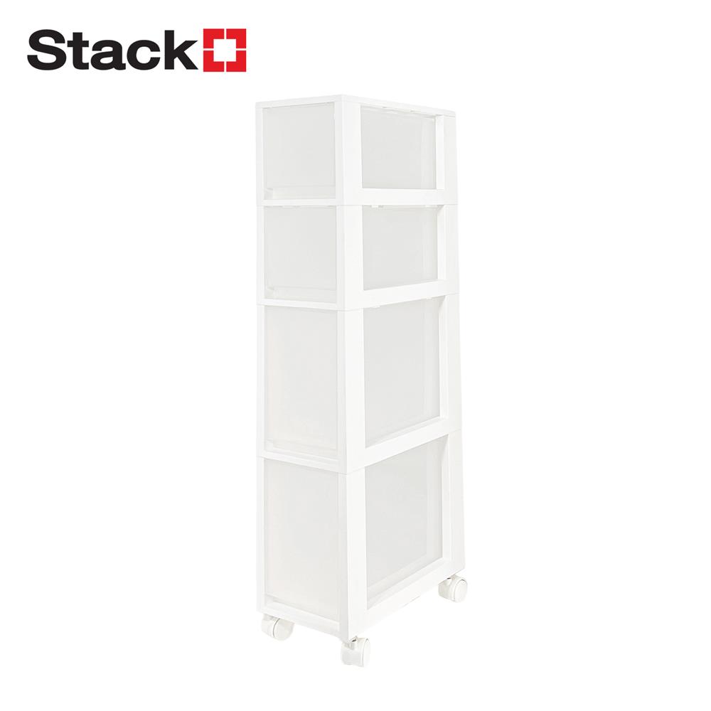 ตู้ลิ้นชักแคบ 4 ชั้น STACKO HANA 19x36.5x90.8 ซม. สีขาว
