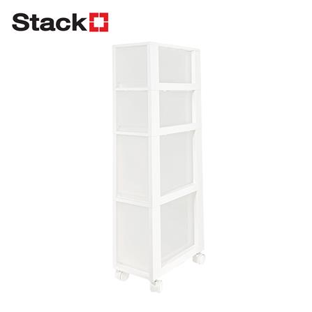 ตู้ลิ้นชักแคบ 4 ชั้น STACKO HANA 19x36.5x90.8 ซม. สีขาว_0