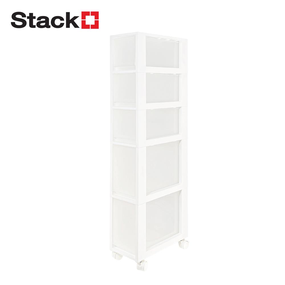 ตู้ลิ้นชักแคบ 5 ชั้น STACKO HANA 19x36.5x104.3 ซม. สีขาว