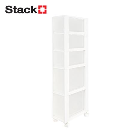 ตู้ลิ้นชักแคบ 5 ชั้น STACKO HANA 19x36.5x104.3 ซม. สีขาว_0