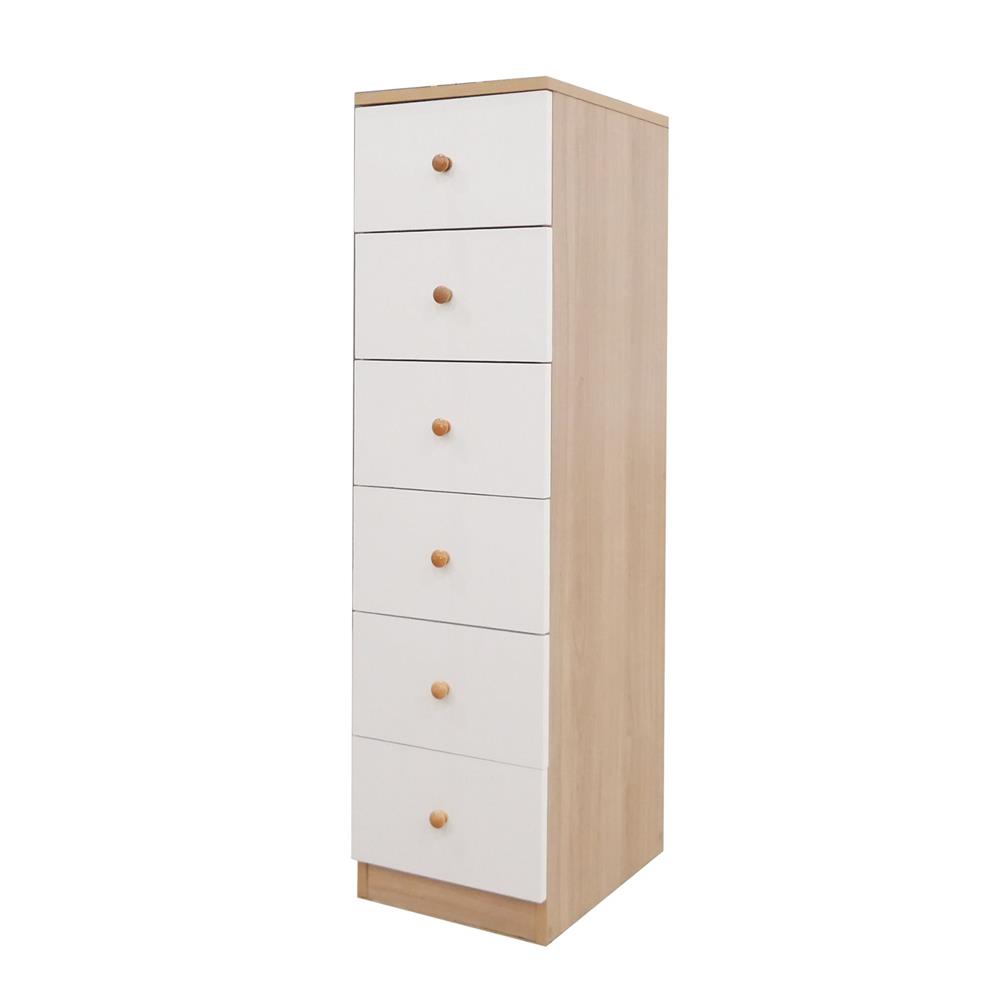 ตู้ลิ้นชัก 6 ลิ้นชัก FURDINI MINIE 30 ซม. สีไม้/ขาว