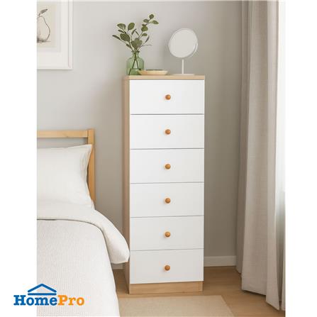 ตู้ลิ้นชัก 6 ลิ้นชัก FURDINI MINIE 30 ซม. สีไม้/ขาว_4