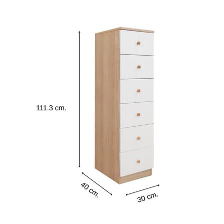 ตู้ลิ้นชัก 6 ลิ้นชัก FURDINI MINIE 30 ซม. สีไม้/ขาว_7