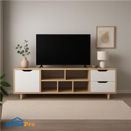 ตู้วางทีวี FURDINI MINIE 160 ซม. สีไม้/ขาว_4