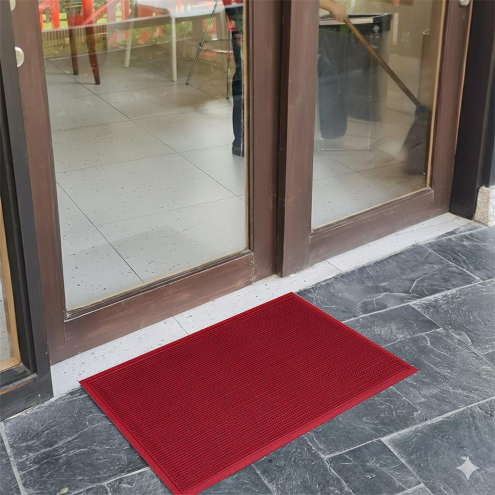 พรมเช็ดเท้าดักฝุ่น KLEEN-TEX STRIPE 90x115 ซม. สีแดง