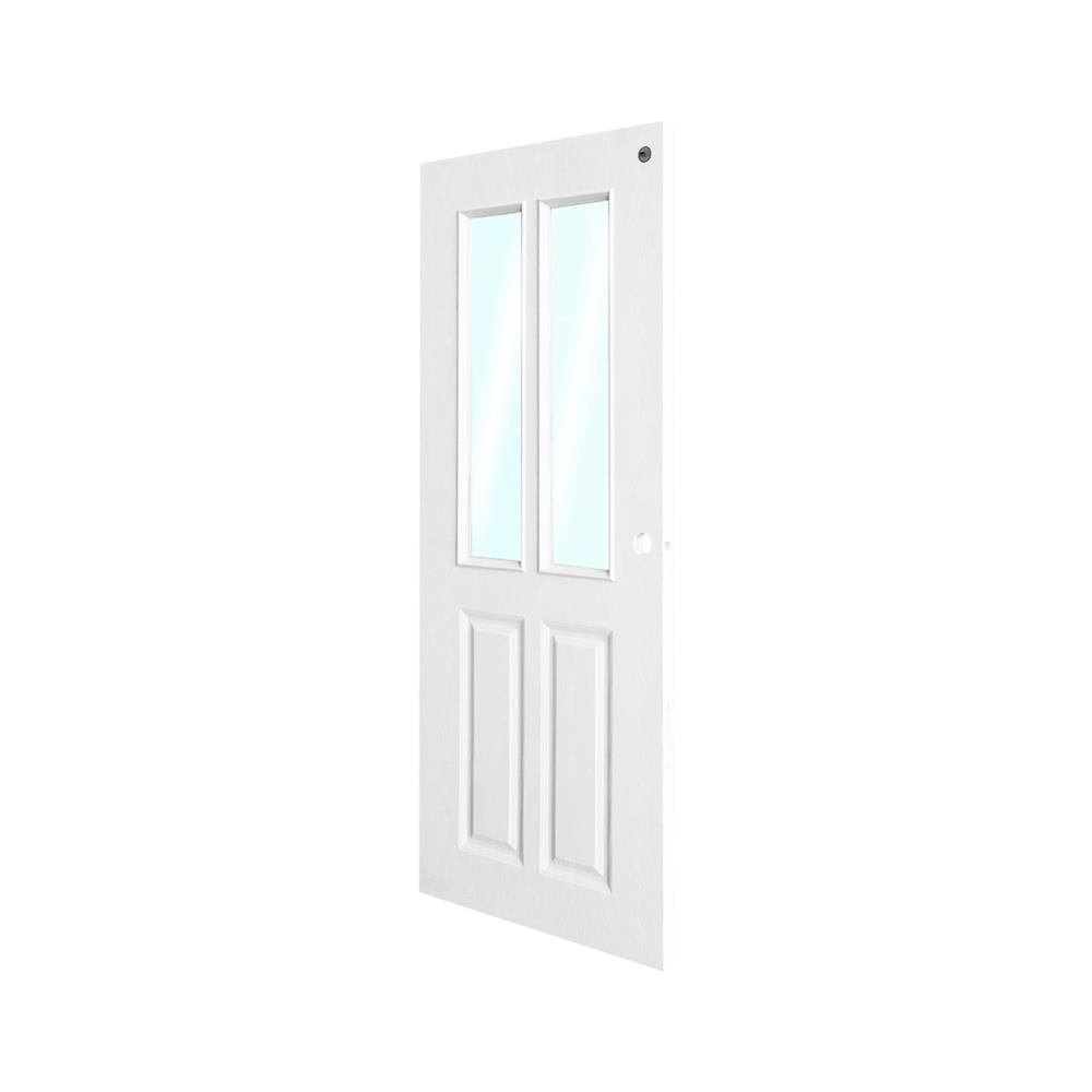 ประตูภายนอก UPVC เจาะลูกบิด MODERNWOOD MGR005 80x200 ซม. สีขาว
