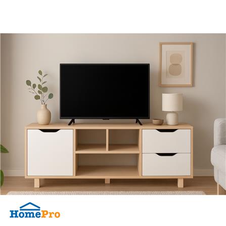 ตู้วางทีวี FURDINI MINIE 120 ซม. สีไม้/ขาว_3