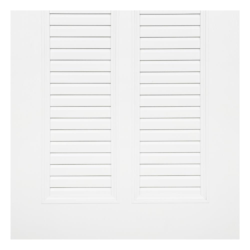 ประตูห้องน้ำ UPVC เจาะลูกบิด MODERNWOOD MLIR005 มีเกล็ด 70x200 ซม. สีขาว