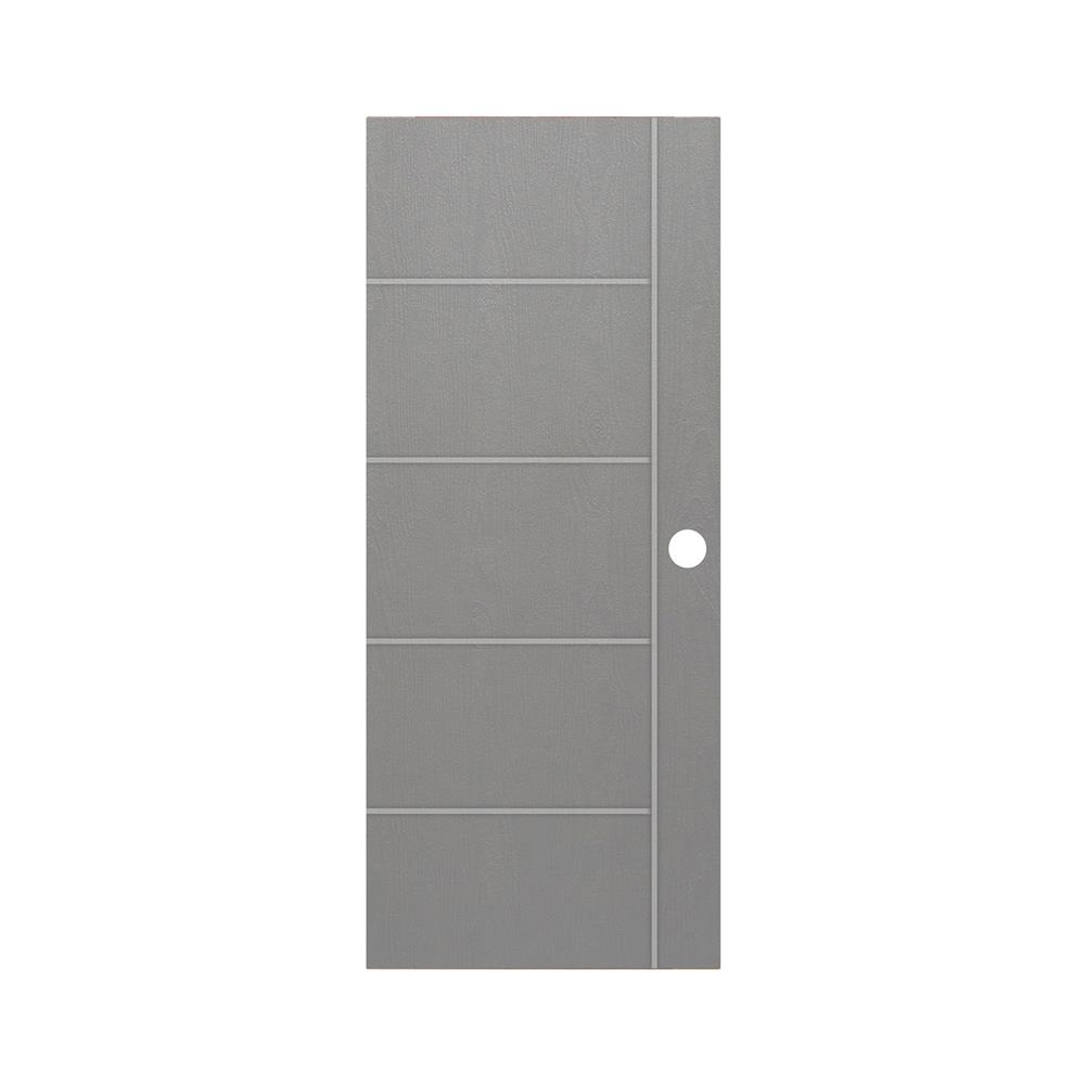 ประตูภายนอก UPVC เจาะลูกบิด MODERNWOOD MWNR004 80x200 ซม. สีเทา