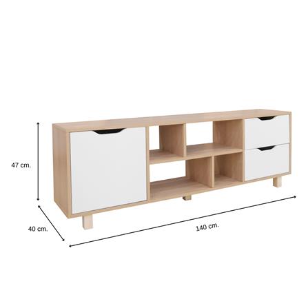 ตู้วางทีวี FURDINI MINIE 140 ซม. สีไม้/ขาว_6