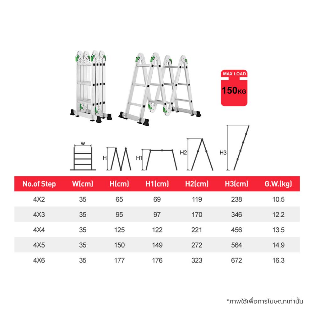 บันไดอเนกประสงค์ปรับแบบ BARCO M5 4X6 BH 24 ขั้น